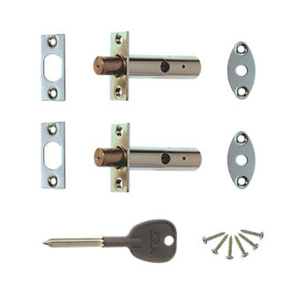 Image of ERA Brass Concealed Door Security Bolts 78mm Satin 2 Pack 