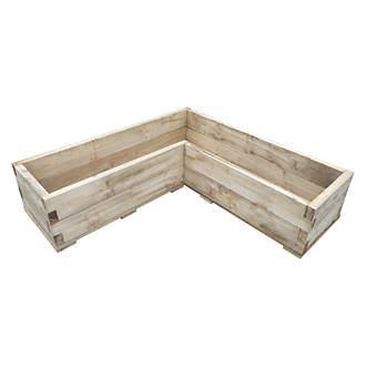 Image of Forest Caledonian Garden Planter Natural Timber 1310mm x 1310mm x 312mm 