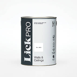 Image of LickPro Matt White RAL 9010 Emulsion Paint 5Ltr 