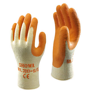 Image of Showa 310 Original Builders Gloves Orange Medium 