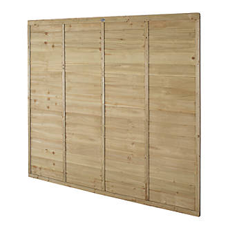 Image of Forest TP Super Lap Garden Fencing Panel Natural Timber 6' x 5' 6" Pack of 5 