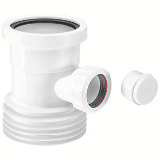 Image of McAlpine Push-Fit 1-Boss Single Socket WC Connector Boss Pipe White 110mm 