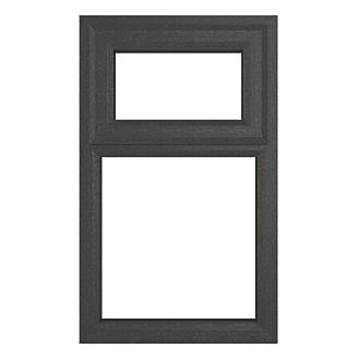 Image of Crystal Top Opening Clear Triple-Glazed Casement Anthracite on White uPVC Window 610mm x 1040mm 