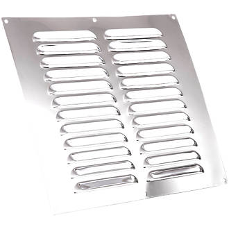 Image of Map Vent Fixed Louvre Vent Chrome Stainless Steel 229mm x 229mm 