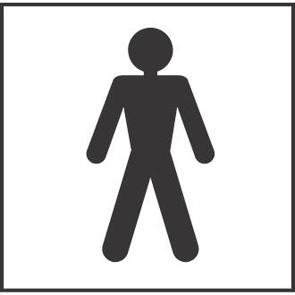 Image of Gents Toilet Symbol Sign 150mm x 150mm 