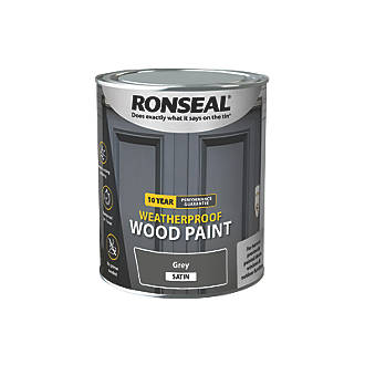 Image of Ronseal 10-Year Exterior Wood Paint Satin Grey 750ml 
