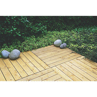 Image of Forest Patio Deck Tile Kit 39mm x 0.6m x 0.6m 4 Pack 