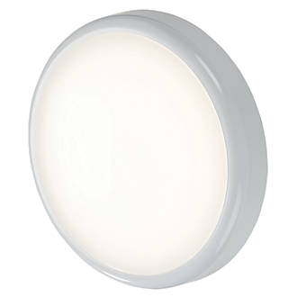Image of Knightsbridge BT Indoor & Outdoor Maintained or Non-Maintained Switchable Emergency Round LED Bulkhead With Microwave Sensor White 14W 1130 - 1260lm 