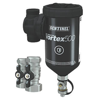 Image of Sentinel Eliminator Vortex500 Central Heating Filter with Valves 22mm 