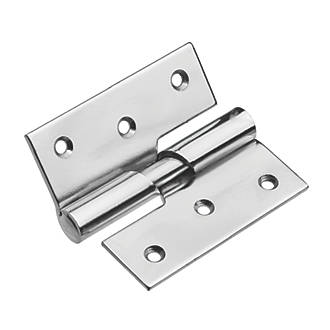 Image of Smith & Locke Polished Chrome Rising Butt Hinges LH 75mm x 70.6mm 2 Pack 
