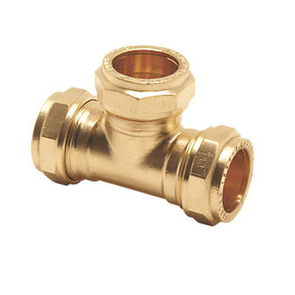 Image of Pegler PX50 Brass Compression Equal Tee 15mm 