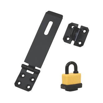 Image of Hardware Solutions Hasp & Staple Black 160mm 