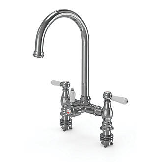 Image of ETAL Traditional Bridge 3-in-1 Hot Water Kitchen Tap Polished Chrome 