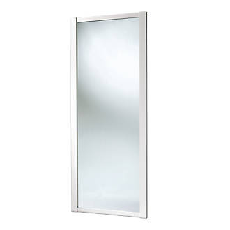 Image of Spacepro Shaker 1-Door Sliding Wardrobe Door White Frame Mirror Panel 610mm x 2260mm 