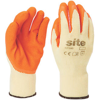Image of Site 380 Latex Builders Gloves Orange / Yellow Large 