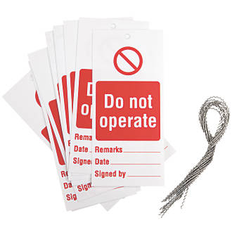 Image of 'Do Not Operate' Safety Maintenance Tags 10 Pack 