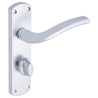 Image of Smith & Locke Corfe Fire Rated WC Door Handles Pair Satin Chrome 