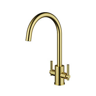 Image of Clearwater Rococo Monobloc Mixer Tap Brusheed Brass PVD 
