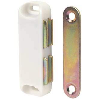 Image of Magnetic Cabinet Catches White 65mm x 20mm 10 Pack 