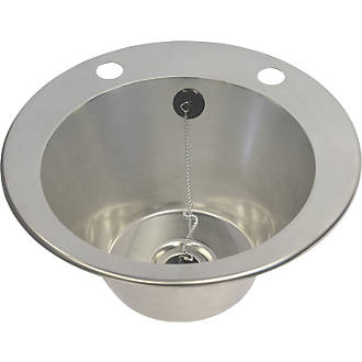 Image of 1 Bowl Stainless Steel Inset Washbasin 385mm x 160mm 