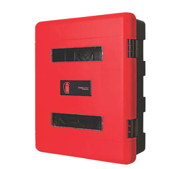 Image of Firechief 106-1157 Double Extinguisher Cabinet with Latch 620mm x 290mm x 735mm Red / Black 