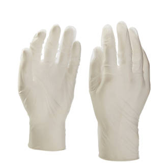 Image of Site SDG130 Vinyl Powder-Free Disposable Gloves White Medium 100 Pack 