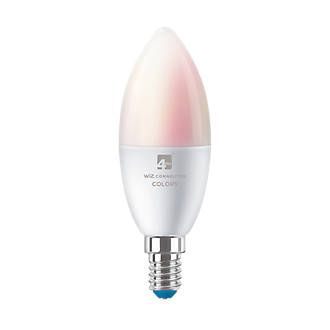 Image of 4lite SES Candle RGB & White LED Smart Light Bulb 4.9W 470lm 2 Pack 