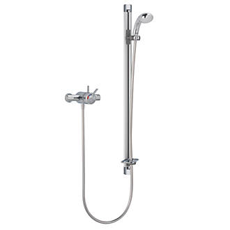 Image of Mira Select Flex Rear-Fed Exposed Chrome/Brushed Chrome Thermostatic Mixer Shower 