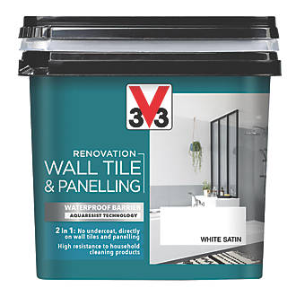 Image of V33 Renovation Wall Tile & Panelling Paint Satin White 750ml 