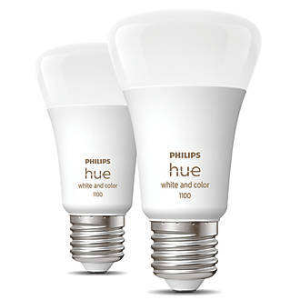 Image of Philips Hue ES A19 RGB & White LED Smart Light Bulb 8.5W 806lm 2 Pack 