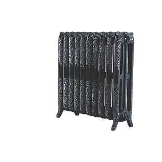 Image of Arroll Montmartre 3-Column Cast Iron Radiator 760mm x 834mm Black / Silver 4913BTU 