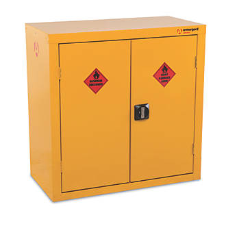 Image of Armorgard Safestor Hazardous Floor Cupboard Yellow 900mm x 465mm x 900mm 