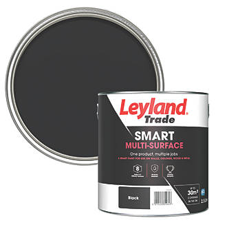 Image of Leyland Trade Smart Eggshell Black Emulsion Multi-Surface Paint 2.5Ltr 