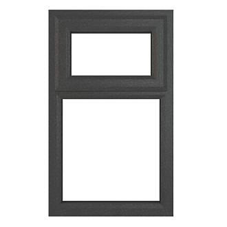 Image of Crystal Top Opening Clear Double-Glazed Casement Anthracite on White uPVC Window 610mm x 820mm 
