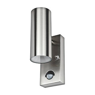 Image of Luceco Outdoor LED Up / Down Wall Light With PIR Sensor Stainless Steel 8W 500lm 