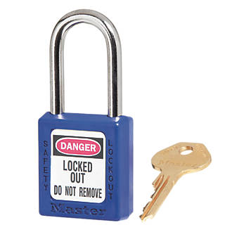 Image of Master Lock Loto Safety Lock-Off Padlock Blue 20mm x 38mm 