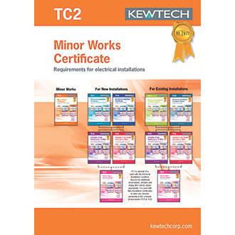 Image of Kewtech TC2 Minor Works Certificates Pad 