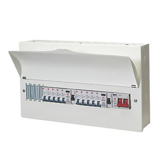 Image of Wylex 21-Module 14-Way Populated High Integrity Main Switch Consumer Unit with SPD 
