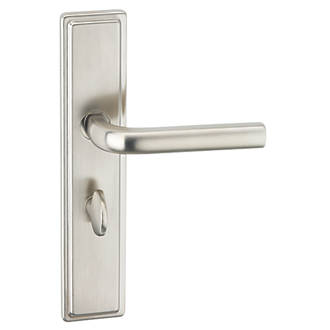 Image of Urfic Westminster WC Lever on Backplate Pair Satin Nickel 