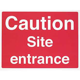 Image of "Caution Site Entrance" Sign 450mm x 600mm 