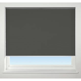 Image of Polyester Cordless Pleated Non-Blackout Blind Dark Grey 1800mm x 1600mm Drop 