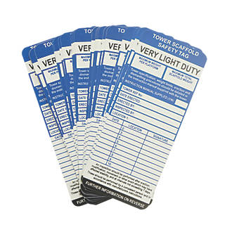 Image of Tower Scaffold Safety Tag Inserts 10 Pack 