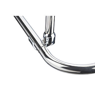 Image of Croydex L-Shaped Shower Curtain Rail & Support Stainless Steel Chrome 2000mm 