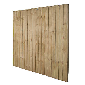 Image of Forest Vertical Board Closeboard Garden Fencing Panel Natural Timber 6' x 6' Pack of 20 
