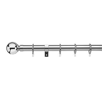 Image of Universal Metal Extendable Curtain Pole Polished Chrome 25/28mm x 1.2-2m 