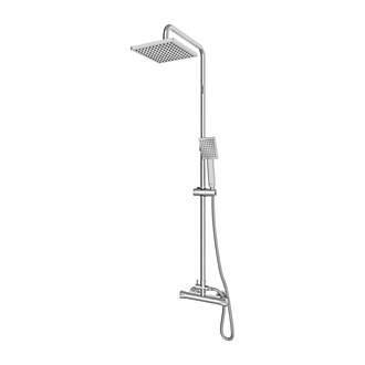 Image of Gainsborough Square Dual Outlet HP Rear-Fed Exposed Chrome Thermostatic Mixer Shower 