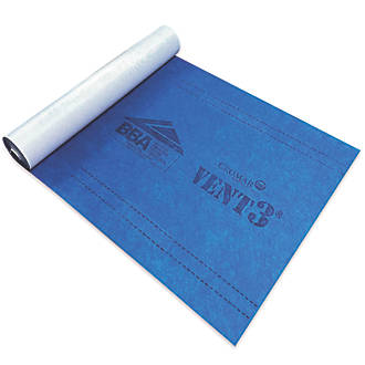 Image of Cromar Vent3 Waterproof Roofing Membrane Blue Upper Surface 50m x 1.5m 