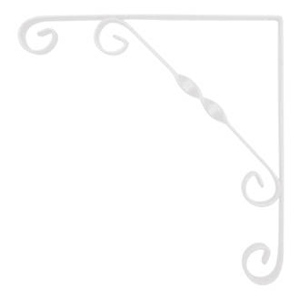 Image of Ornamental Scroll Shelf Brackets White 250mm x 250mm 10 Pack 