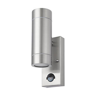 Image of LAP Bronx Outdoor Up & Down Wall Light With PIR Sensor Stainless Steel 