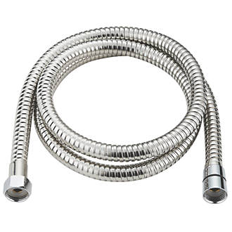 Image of Swirl Bathroom Mixer Tap Hose Polished Stainless Steel 10mm x 1.5m 